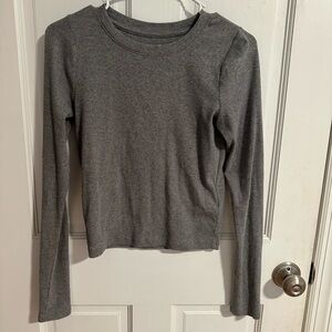Hollister Charcoal Ribbed Long Sleeve Tee